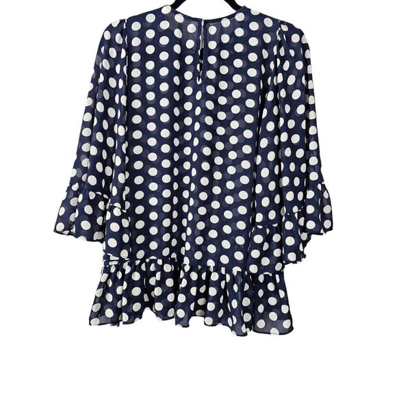 MICHAEL MICHAEL KORS Ruffled Polka Dot Georgette Bell Sleeve Top - Picture 6 of 10